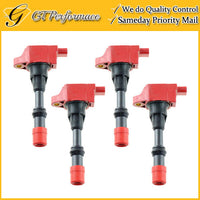 OEM Quality Front Ignition Coil 4PCS Set for 03-05 Honda Civic 1.3L L4 Red