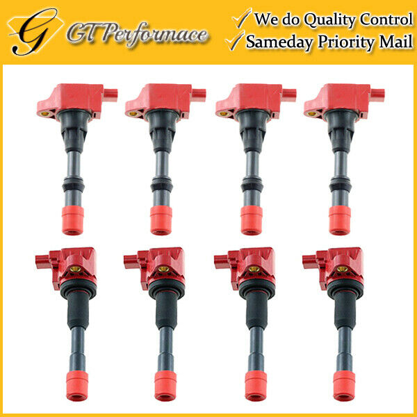 OEM Quality Ignition Coil 8PCS Set for 2003-2005 Honda Civic 1.3L L4 Red