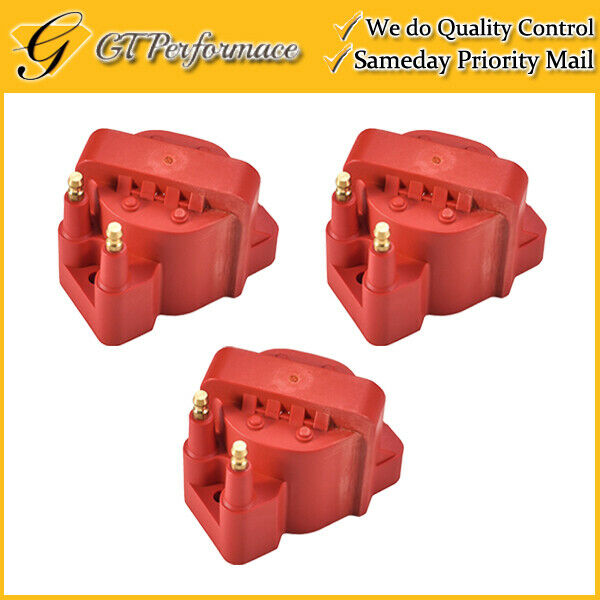 Performance Ignition Coil 3PCS for Buick Cadillac Chevrolet Isuzu Pontiac, Red