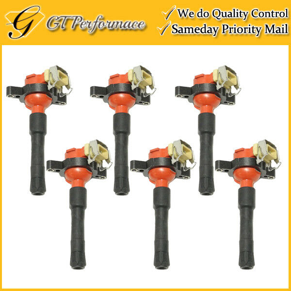 Quality Ignition Coil 6PCS for BMW 323i 325i 328i 330i 525i 528i 530i M3 M5 Red