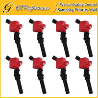 Performance Ignition Coil 8PCS for Ford E-150 250 350 450/ Town Car V8 V10 Red