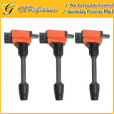 OEM Quality Ignition Coil Front Side 3PCS for 00-01 Infiniti I30/Maxima 3.0L Red