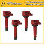 OEM Quality Ignition Coil 4PCS for 06-11 Honda Civic 1.8L L4, 30520RNAA01, Red