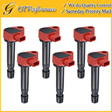 Performance Ignition Coil 6PCS for Acura CL RL TL/ Honda Accord Odyssey V6, Red