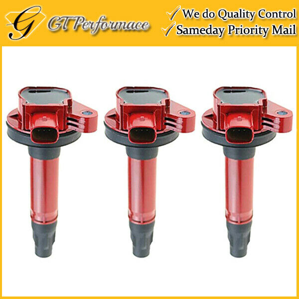 OEM Quality Ignition Coil 3PCS for Ford Explorer F-150 Flex Taurus/ MKT 3.5L Red