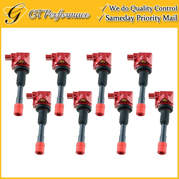 OEM Quality Ignition Coil 8PCS for 2006-2011 Honda Civic 1.3L, 30521PWA003, Red